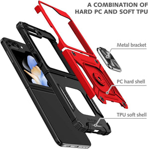 Samsung Galaxy Z Flip 6 5G Tempered Glass Screen Protector with 360 Ring Holder Stand - Redpepper Cases