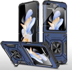 Samsung Galaxy Z Flip 6 5G Tempered Glass Screen Protector with 360 Ring Holder Stand - Redpepper Cases