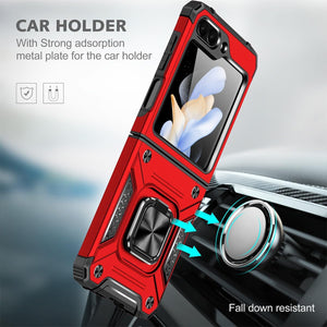 Samsung Galaxy Z Flip 6 5G Tempered Glass Screen Protector with 360 Ring Holder Stand - Redpepper Cases