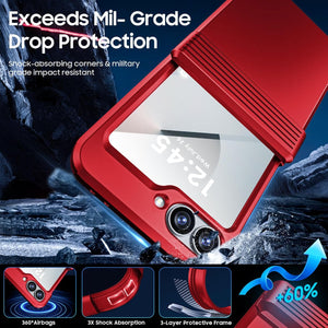Samsung Galaxy Z Flip 6 Card Holder & Hinge Protection & Screen Protector - Redpepper Cases
