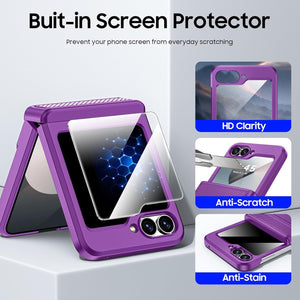 Samsung Galaxy Z Flip 6 Card Holder & Hinge Protection & Screen Protector - Redpepper Cases