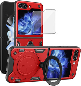 Samsung Galaxy Z Flip 6 Front Screen Protector & Kickstand Heavy Duty Protective Phone Case - Redpepper Cases