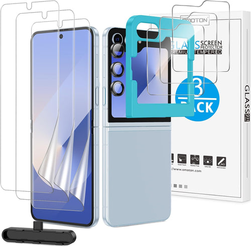 Samsung Galaxy Z Flip 6 Front Tempered Glass + 3 Camera Lens Protector Case - Redpepper Cases