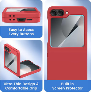 Samsung Galaxy Z Flip 6 Hard PC Ultra - Thin Anti - Scratches Wireless Charging Protective Phone Case - Redpepper Cases