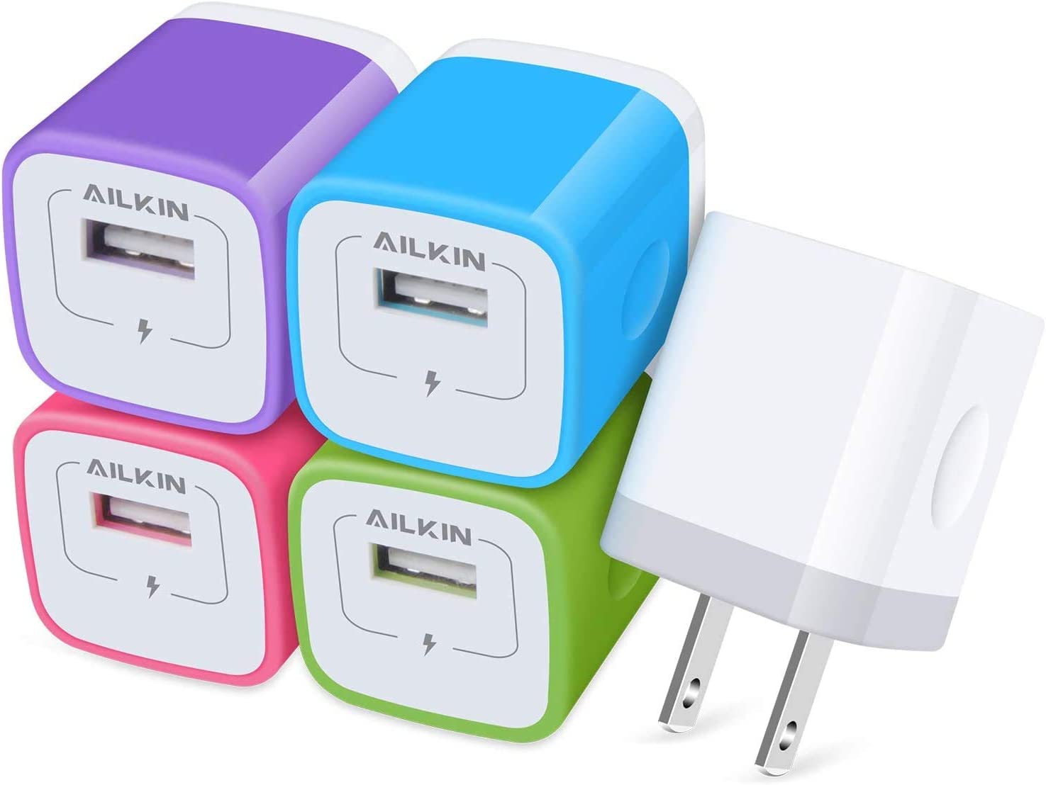 Case Usb Plug AILKIN USB Charger Wall Plug, Fast Charging Outlet AC Power Adapter Bl ...