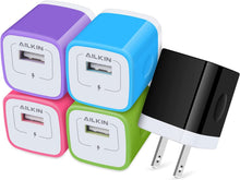 Load image into Gallery viewer, AILKIN USB Charger Wall Plug, Fast Charging Outlet AC Power Adapter Block - Redpepper Cases