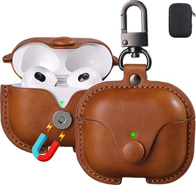 Airpods 3 Case Leather, Maxjoy Airpods 3rd Case Cover - Brown - Redpepper Cases