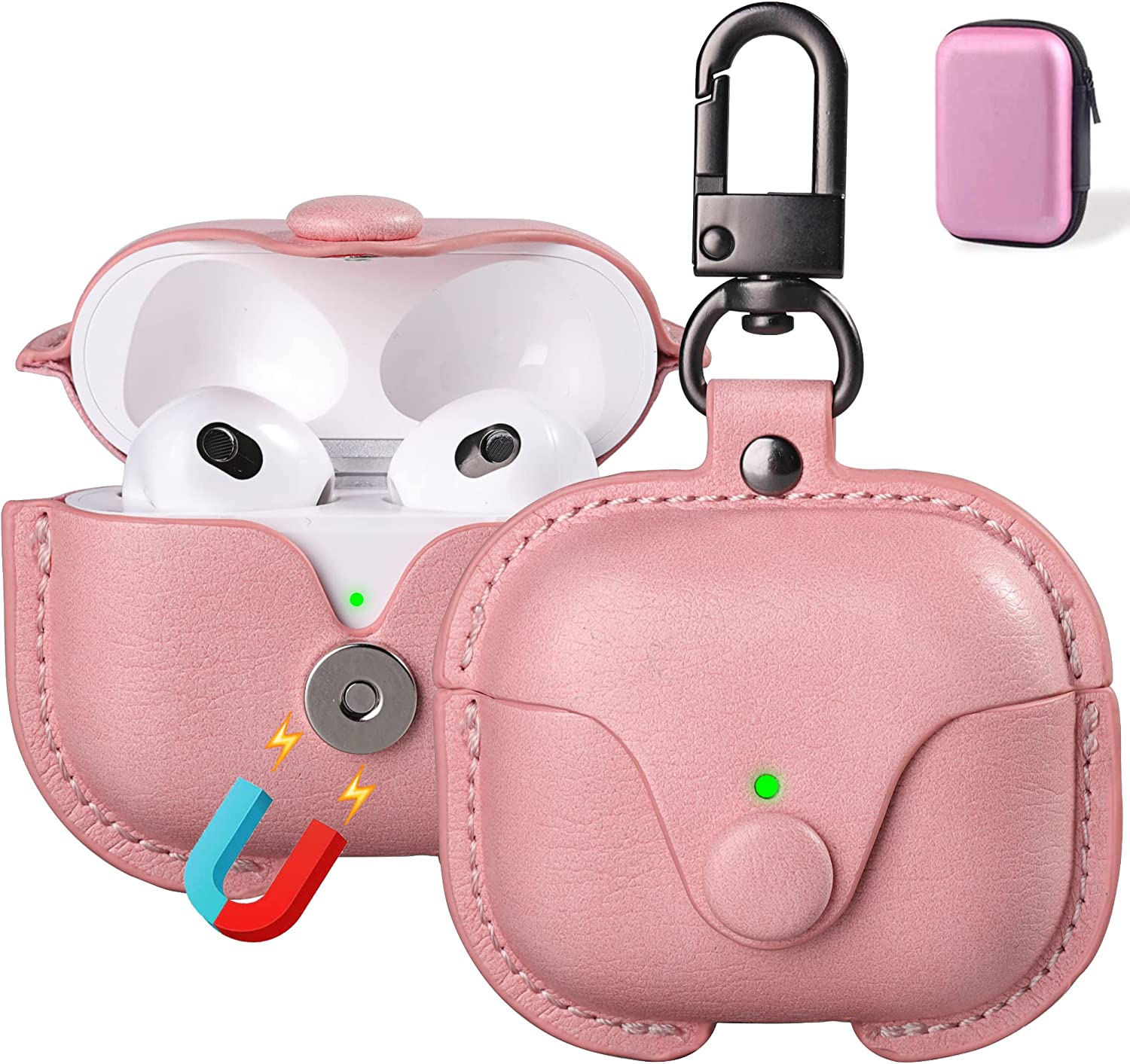 Case Compatible for New Airpods 3 Case 3rd Generation,PU Leather