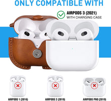 Load image into Gallery viewer, Airpods 3 Case Leather, Maxjoy Airpods 3rd Case Cover - Brown - Redpepper Cases