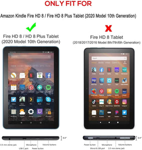 Amazon Fire HD 8 Case Screen Protector Pen Holder Protective Cover - Redpepper Cases