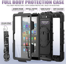 Amazon Fire HD 8 Case Screen Protector Pen Holder Protective Cover - Redpepper Cases