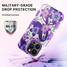 Load image into Gallery viewer, Apple iPhone 13 Pro Max, 6.7 inch, Stylish Cute Triple Layer Proof Case Purple Hibiscus - Redpepper Cases