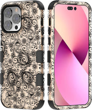 Load image into Gallery viewer, Apple iPhone 13 Pro Max, 6.7 inch, Stylish Cute Triple Layer Proof Case Purple Hibiscus - Redpepper Cases