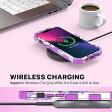 Load image into Gallery viewer, Apple iPhone 13 Pro Max, 6.7 inch, Stylish Cute Triple Layer Proof Case Purple Hibiscus - Redpepper Cases