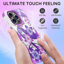 Load image into Gallery viewer, Apple iPhone 13 Pro Max, 6.7 inch, Stylish Cute Triple Layer Proof Case Purple Hibiscus - Redpepper Cases