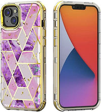 Load image into Gallery viewer, Apple iPhone 13 Pro Max, 6.7 inch, Stylish Cute Triple Layer Proof Case Purple Hibiscus - Redpepper Cases