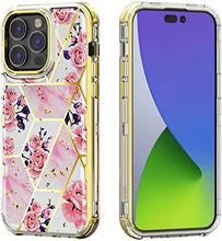 Load image into Gallery viewer, Apple iPhone 13 Pro Max, 6.7 inch, Stylish Cute Triple Layer Proof Case Purple Hibiscus - Redpepper Cases