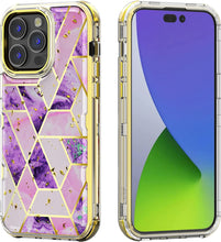 Load image into Gallery viewer, Apple iPhone 13 Pro Max, 6.7 inch, Stylish Cute Triple Layer Proof Case Purple Hibiscus - Redpepper Cases
