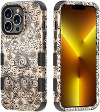 Load image into Gallery viewer, Apple iPhone 13 Pro Max, 6.7 inch, Stylish Cute Triple Layer Proof Case Purple Hibiscus - Redpepper Cases