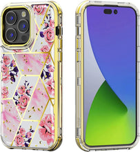 Load image into Gallery viewer, Apple iPhone 13 Pro Max, 6.7 inch, Stylish Cute Triple Layer Proof Case Purple Hibiscus - Redpepper Cases