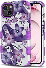 Load image into Gallery viewer, Apple iPhone 13 Pro Max, 6.7 inch, Stylish Cute Triple Layer Proof Case Purple Hibiscus - Redpepper Cases