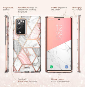 Blason Cosmo Series Case Designed Galaxy Note 20 Ultra 5G Screen Protector - Marble - Redpepper Cases