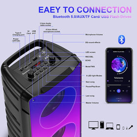 Bluetooth Speakers, 60W(80W Peak) Portable Loud Wireless Stereo Speaker - Redpepper Cases