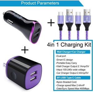 Car Charger Adapter, Wall Plug Charging Cube 2Pcak Type C Charger Samsung Galaxy - Redpepper Cases