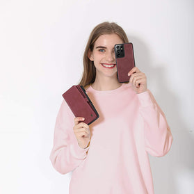 CASEME Galaxy S21 Ultra Case Wallet Case 15 Card Holder Women/Men, Red - Redpepper Cases