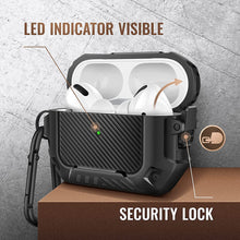 Load image into Gallery viewer, Compatible AirPods Pro Case, Secure Lock Clip Full Body Shockproof - Black - Redpepper Cases