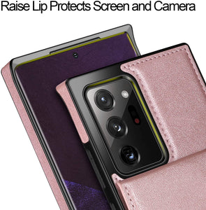 Compatible Galaxy Note 20 Ultra Wallet Case Leather Square Cover - Redpepper Cases