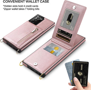 Compatible Galaxy Note 20 Ultra Wallet Case Leather Square Cover - Redpepper Cases