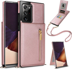 Compatible Galaxy Note 20 Ultra Wallet Case Leather Square Cover - Redpepper Cases