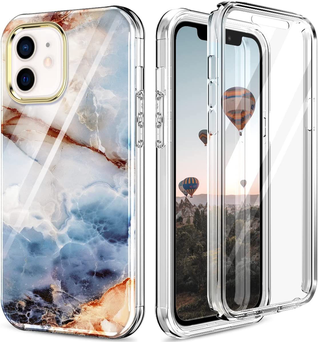 Compatible iPhone 12 Mini 5.4 inch Built-in Screen Protector - White - Redpepper Cases