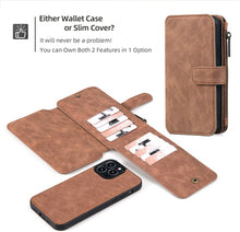 Load image into Gallery viewer, Compatible iPhone 13 Pro Max Leather Wallet Case Brown, iPhone 13 Pro Max - Redpepper Cases