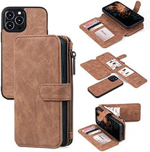 Load image into Gallery viewer, Compatible iPhone 13 Pro Max Leather Wallet Case Brown, iPhone 13 Pro Max - Redpepper Cases