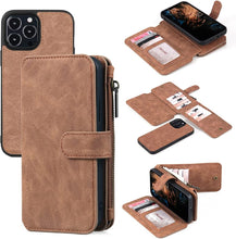 Load image into Gallery viewer, Compatible iPhone 13 Pro Max Leather Wallet Case Brown, iPhone 13 Pro Max - Redpepper Cases