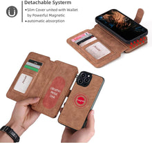 Load image into Gallery viewer, Compatible iPhone 13 Pro Max Leather Wallet Case Brown, iPhone 13 Pro Max - Redpepper Cases