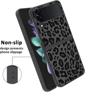 Compatible Samsung Galaxy Z Flip 4,Black Leopard TPU Protective Case Pattern - Redpepper Cases
