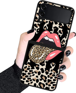 Compatible Samsung Galaxy Z Flip 4,Black Leopard TPU Protective Case Pattern - Redpepper Cases