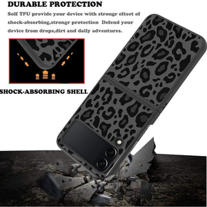 Compatible Samsung Galaxy Z Flip 4,Black Leopard TPU Protective Case Pattern - Redpepper Cases