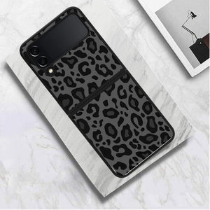 Compatible Samsung Galaxy Z Flip 4,Black Leopard TPU Protective Case Pattern - Redpepper Cases