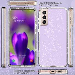 Coolwee Crystal Glitter Full Protective Galaxy S22 Heavy Duty Case - Redpepper Cases
