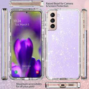 Coolwee Crystal Glitter Galaxy S22 Plus Heavy Full Protective Case - Redpepper Cases
