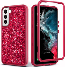 Load image into Gallery viewer, Coolwee Crystal Glitter Galaxy S22 Plus Heavy Full Protective Case - Redpepper Cases
