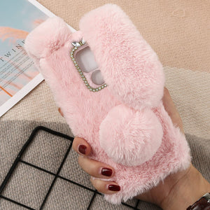 Fluffy Fur Plush Case for Moto G Play Cute Bunny Furry Girly Cover - Redpepper Cases
