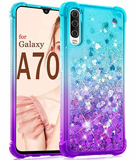 Dzxouui for Galaxy A70 Case,Samsung Galaxy A70/A70S Case,TPU Protective Cover for Girls and Women Glitter Bling Sparkle Cute Phone Cases for Samsung Galaxy A70S/A70(Teal/Purple) - Redpepper Cases