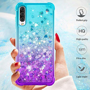 Dzxouui for Galaxy A70 Case,Samsung Galaxy A70/A70S Case,TPU Protective Cover for Girls and Women Glitter Bling Sparkle Cute Phone Cases for Samsung Galaxy A70S/A70(Teal/Purple) - Redpepper Cases