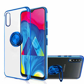 Galaxy A70 Case, [360° Ring Stand] Crystal Clear [Electroplated Metal Technology] Silicone Soft TPU [Shockproof Protection] Thin Cover Compatible with Samsung Galaxy A70 (Blue, A70) - Redpepper Cases