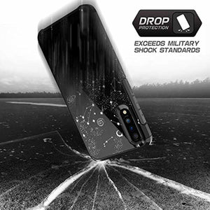 PBRO Galaxy A70 Case Cute Universe Constellation Case Dual Layer Soft Silicone & Hard Back Cover Heavy Duty PC+TPU Protective Shockproof Case for Samsung Galaxy A70(2019)-Black - Redpepper Cases